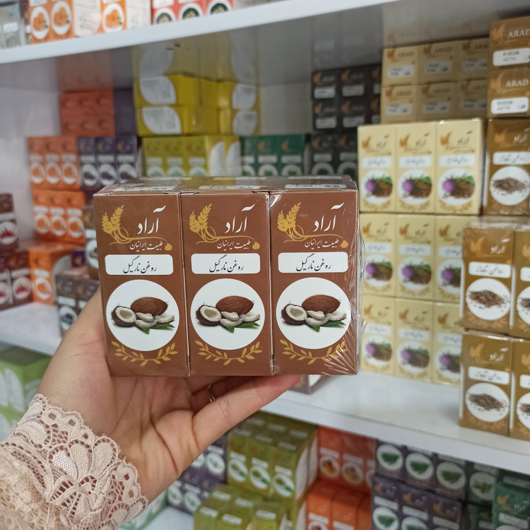 روغن نارگیل آراد طبیعت ایرانیان 100%خالص و طبیعی